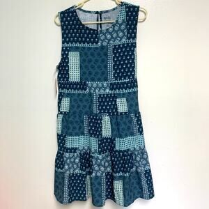 Patchwork Blue Swim Coverup